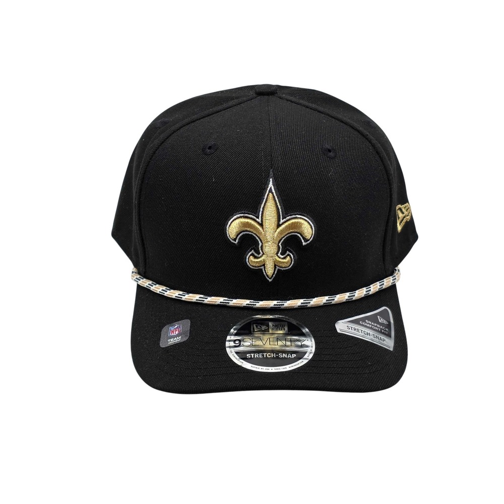 New Era 9SEVENTY New Orleans Saints NFL Multi-Rope Snapback Hat Cap Black OSFM